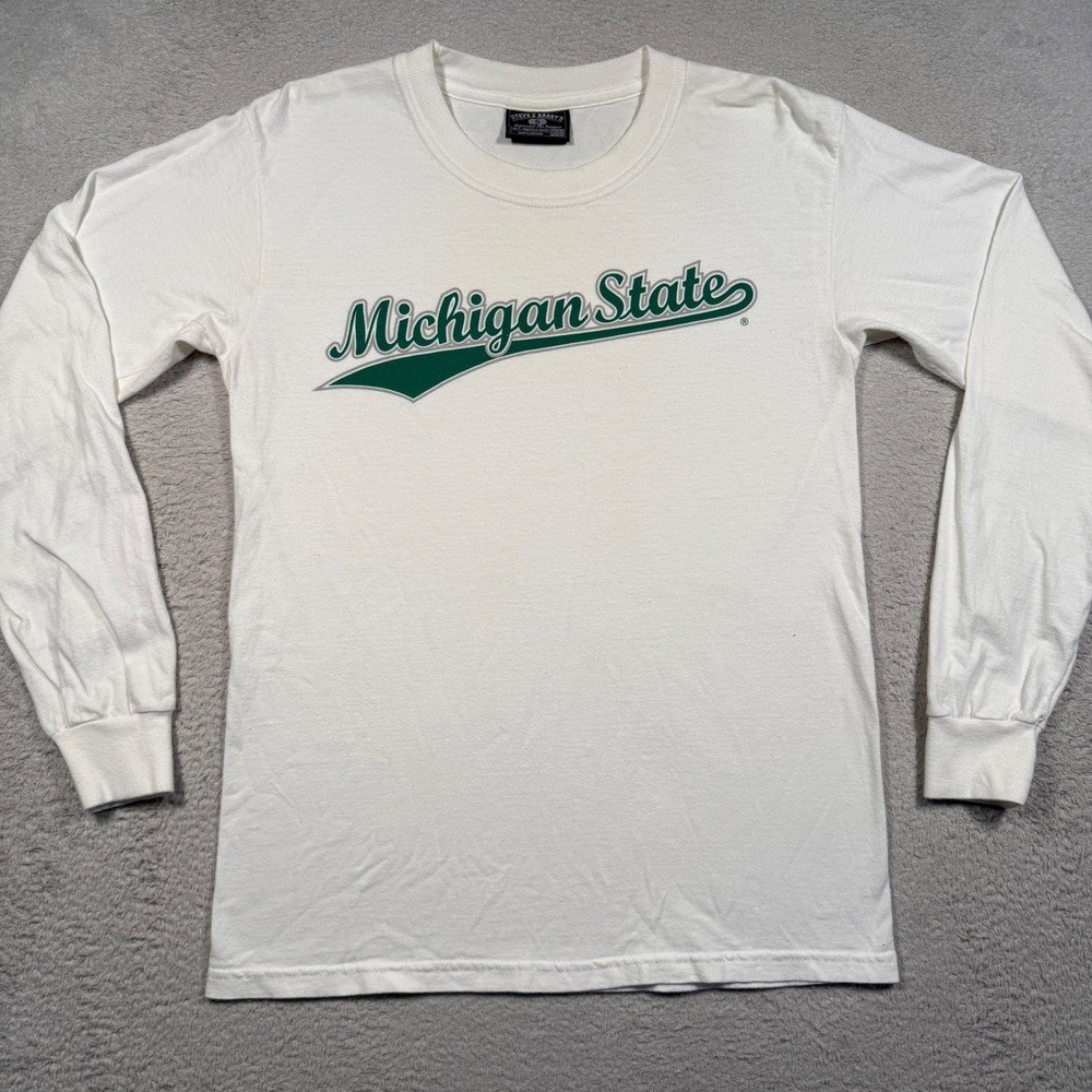 Vintage Y2K Steve & Barrys Michigan State Long Sleeve Shirt S White MSU Spartans